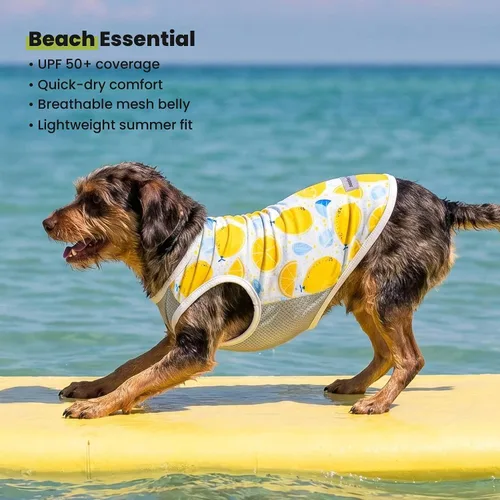 Vista 7 de Fitwarm Paquete de 2 camisas para perro con protección solar UV UPF 50+, chaleco ligero refrescante para perros, ropa de verano de secado rápido