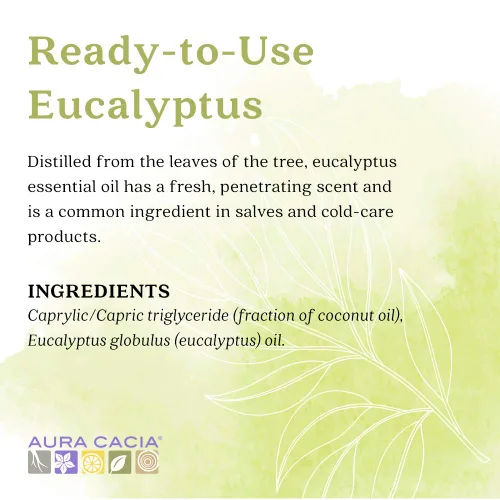 Vista 2 de Aura Cacia Aceite esencial de eucalipto listo para usar 4 fl oz Líquido