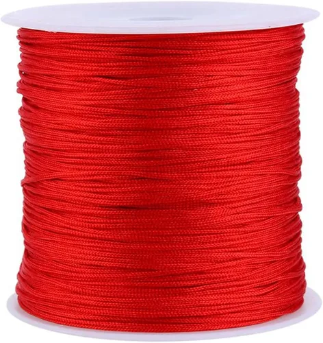 Vista 5 de Yosoo Health Gear Cordón de nylon rojo para hacer joyas, hilo para pulsera, hilo rojo original