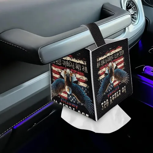 Vista 6 de 250th Anniversary Square Tissue Box Cover Pu Leather Tissue Holder Facial Paper Cover Waterproof Toilet Paper Holder for Bathroom Bedroom Modern