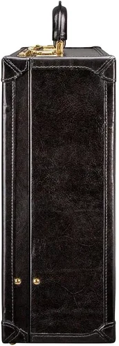 Vista 4 de Maxwell Scott Mens Quality Leather Large Attaché Briefcase The Buroni Handmade In Italy Night Black