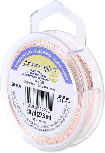 Vista 78 de Artistic Wire, Alambre de cobre de color chapado en plata de calibre 18, resistente al deslustre, amatista, 20 pies