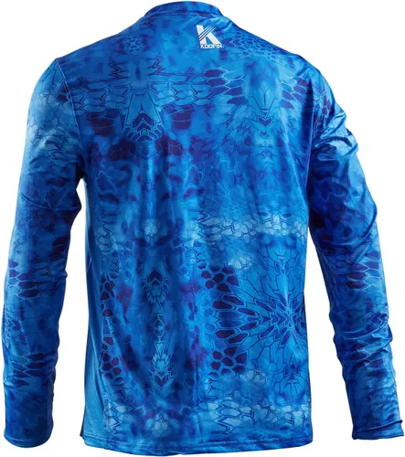 Vista 2 de Camiseta de pesca de alto rendimiento, ventilada, manga larga, protección solar, UPF50, con laterales de malla