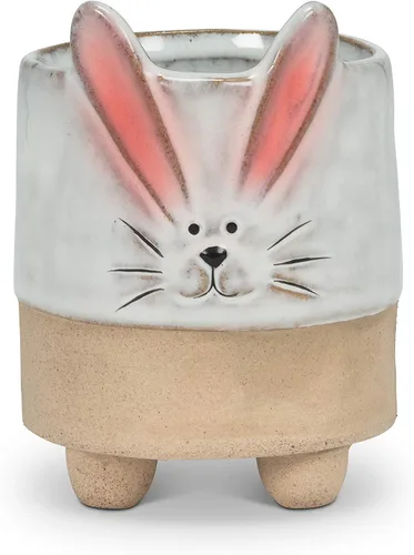 Vista 8 de Abbott Collection - Maceta de gres con gato en patas - Grande (12.7 cm de alto) Gres, gris, 5 "H