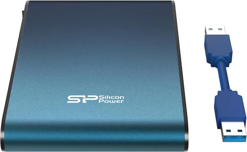 Vista 2 de Silicon Power - Armadura de disco duro externo portátil de 1 TB A80, resistente al agua USB 3.0 para PC, Mac, Xbox y PS4, color azul