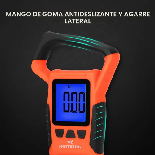 Vista 5 de KastKing Báscula de pescado, báscula digital flotante impermeable WideView, pantalla LCD grande de 2.5 pulgadas, capacidad de 110 libras, multimodo
