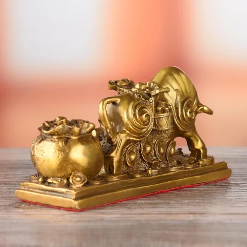 Vista 6 de BRASSTAR TQZMPT1 - TQZMPT1 - TQZMPT1 - Estatua de Feng Shui de latón tira de riqueza con monedas, estatua de fortuna y suerte reunir regalos