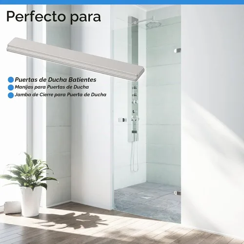 Vista 6 de Imán en T plateado de 2-1/2" para puerta de ducha de vidrio oscilante y manija