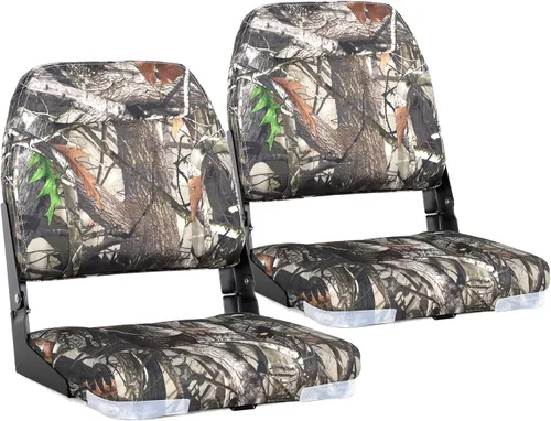 Vista 13 de Asiento plegable marino de respaldo bajo premium, tornillos de acero inoxidable incluidos A21-Blanco/Carbón (2 asientos)