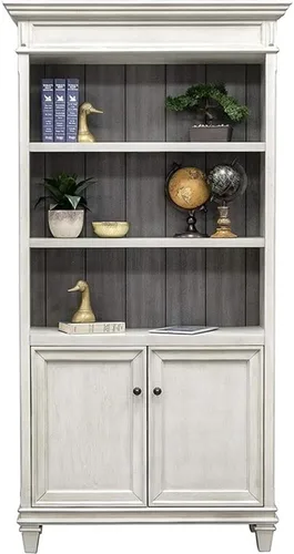 Vista 4 de Martin Furniture Estantería con puertas inferiores, color blanco