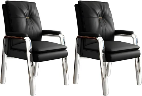 Vista 38 de PU Leather Conference Chair with Fixed Arms High-Back Ergonomic Mahjong Chair Chess Card Room Backrest Computer Chair Long-Term Sitting Mahjong