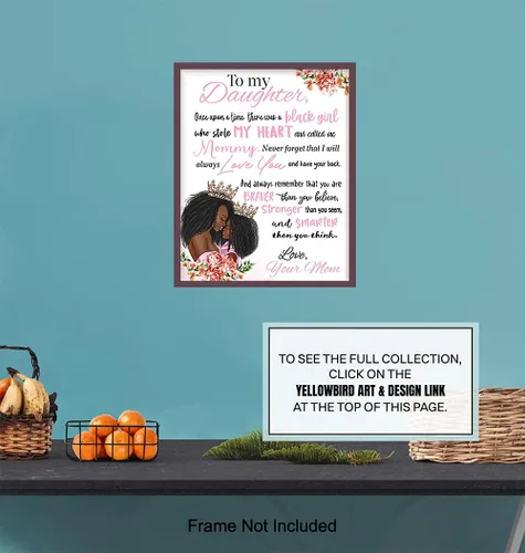 Vista 7 de Arte de pared de niña afroamericana - Arte negro - Decoración para dormitorio de niñas - Regalos para hijas - Habitación para niñas pequeñas