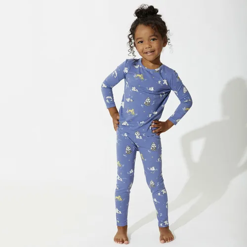 Vista 2 de Bellabu Bear Conjunto de pijama de bambú de dos piezas para niños y niñas, pijamas familiares a juego, viscosa de bambú
