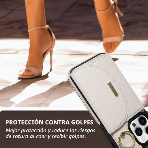 Vista 8 de Funda tipo cartera de Keallce para iPhone 14 Pro de 6.1 pulg., funda con tapa y ranuras para tarjetas, soporte con anillo, funda protectora de piel