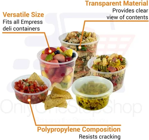 Vista 6 de Recipientes resistentes con tapas de 32 onzas – Vasos desechables para almacenamiento de alimentos a prueba de fugas – Recipientes de almacenamiento