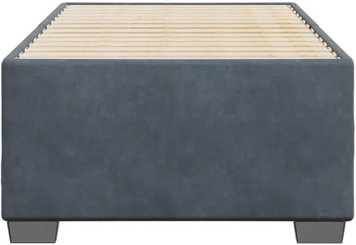 Vista 5 de Marco de cama con plataforma individual XL, tapizado en terciopelo gris oscuro, madera contrachapada moderna y estable y construcción de madera
