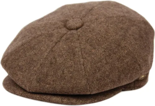 Vista 20 de Sombrero clásico de 8 paneles de mezcla de lana Newsboy Snap Brim Collection para hombre