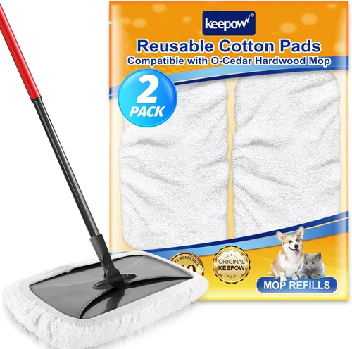 Vista 9 de KEEPOW Almohadillas reutilizables para trapeador compatibles con mopa de microfibra O Cedar Hardwood Floor'N More, cabezales de repuesto para uso