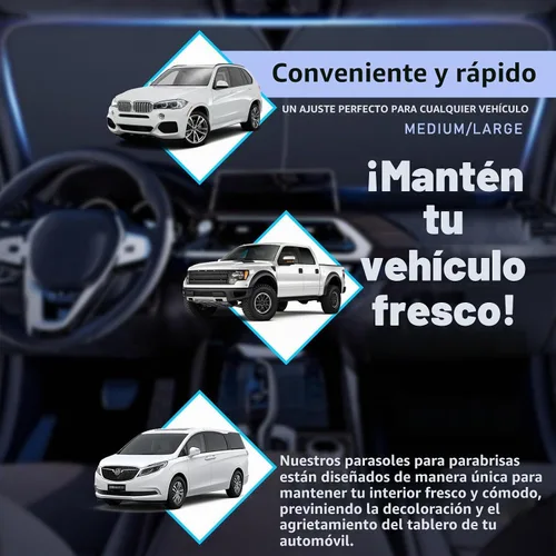 Vista 6 de Ziciner 2 parasoles para parabrisas de automóvil, bloqueador de calor solar y rayos UV, protector plegable de 28 x 31 pulgadas, accesorios Bandera