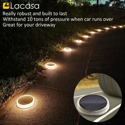Vista 4 de Lacasa Luces solares de cubierta, 1 paquete de luz para pasarela de entrada
