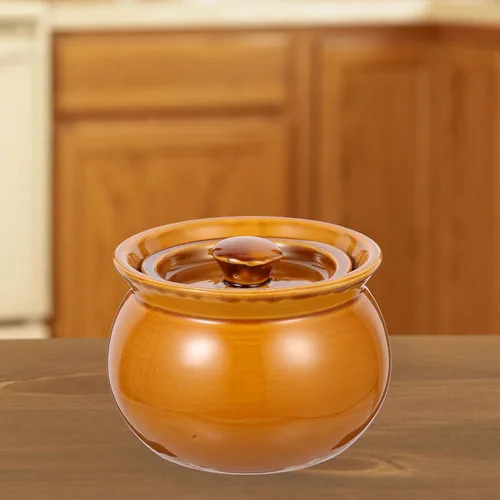 Vista 9 de Happyyami Olla de cocción lenta pequeña de cerámica con tapa, olla de loza china, cacerola china de cocotte, utensilios de cocina asiáticos