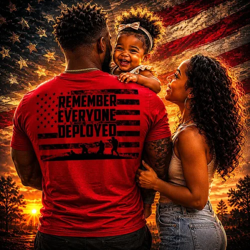 Vista 3 de RED Friday US Military Shirt Remember Everyone Deployed Flag American Pride Camiseta para hombres y mujeres