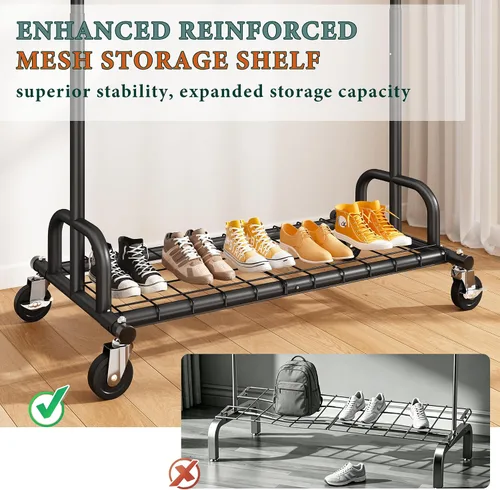Vista 3 de Raybee Perchero resistente para ropa, estantes para ropa para colgar ropa pesada 200+, perchero enrollable para ropa con capacidad de carga de 485