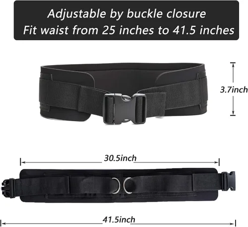Vista 9 de LOOEEL Adjustable Waist Belt Soft Neoprene Padded Belt with 2 Movable Rings for Cable Machines Fitness Exercise Speed Agility Resistance Training