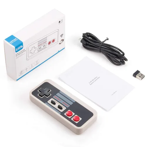 Vista 9 de KIWITATA 2X Wireless Nes USB Controller for PC Gamings, 2.4ghz Wireless USB Remote N-E-S Emulated Game Pad Controller for Windows XP 7 8 11 & MAC &
