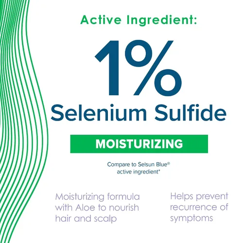 Vista 3 de True+Real Champú hidratante para la caspa con aloe y sulfuro de selenio 1%, 11fl oz