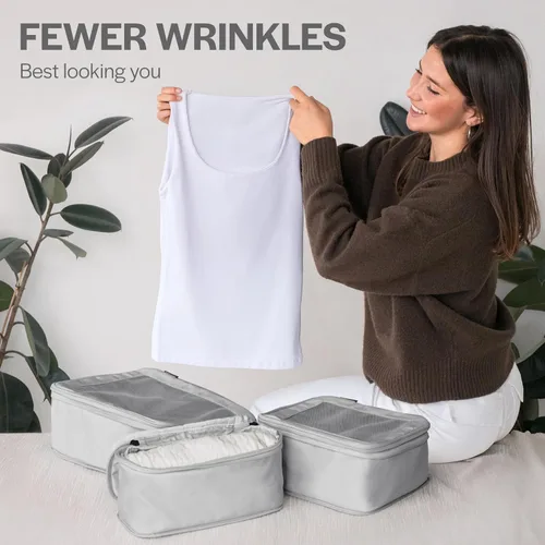 Vista 8 de Aerotrunk Cubos de embalaje de compresión para viajes, bolsas organizadoras de equipaje, cubos de embalaje con doble cremallera para maletas