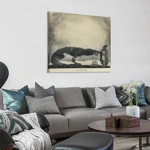 Vista 3 de Póster de John Bauer (Tyr y Fenrir) de pinturas famosas, póster artístico y arte de pared, póster moderno para decoración de dormitorio familiar, 12