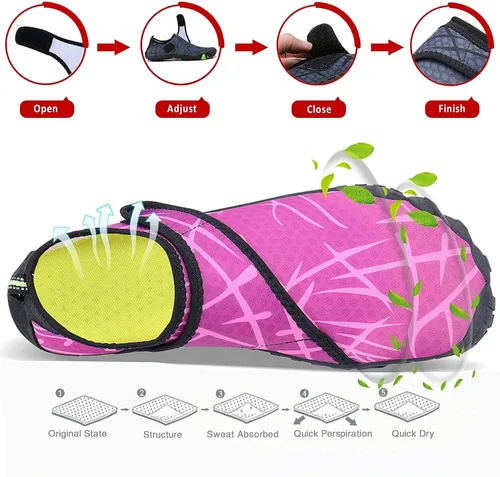 Vista 5 de MAYZERO Zapatos de agua para hombres y mujeres, zapatos de surf, playa, piscina, zapatos de punta ancha, senderismo, zapatos de agua, zapatillas