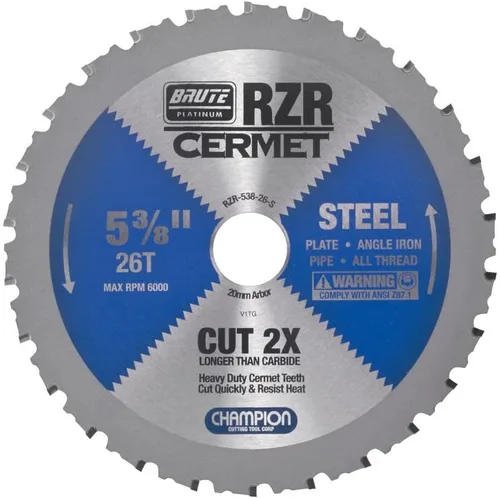 Vista 11 de Champion Cutting Tool Corp - Hoja de sierra circular de 5-3/8 pulgadas, 50T (RZR-538-50-ST), acero inoxidable