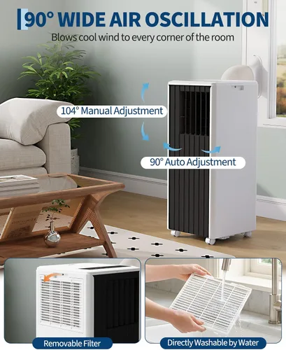 Vista 7 de Garvee 3-in-1 Portable Air Conditioner, 8000 BTU (5000 BTU SACC) AC Unit