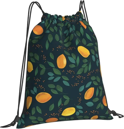 Vista 2 de My Moreyea Bolsa de cuerda de piña ligera para gimnasio yoga con cordón para mujeres hombres y niñas Verde limón Lemon10 Viajar