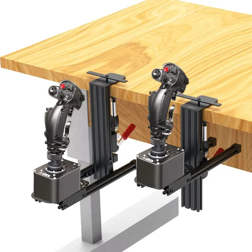 Vista 7 de YAARHEJ 2 Set The Desk Mount for The Flight Sim Game Joystick, Throttle and Hotas Systems Compatible with Logitech X56, X52, Thrustmaster T-Flight