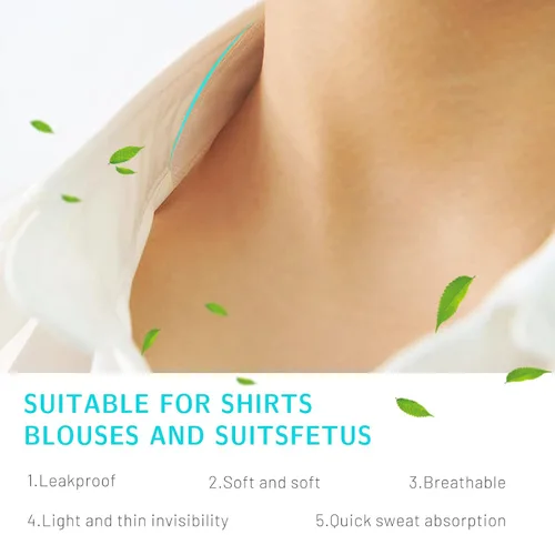Vista 2 de Paquete de 100 protectores de cuello para camisas Protector de cuello desechable autoadhesivo, almohadillas de sudor para hombres y mujeres