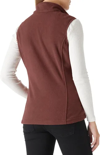 Vista 2 de Outdoor Ventures Chaleco de forro polar con cremallera para mujer, con bolsillos, cálido chaleco sin mangas para otoño e invierno