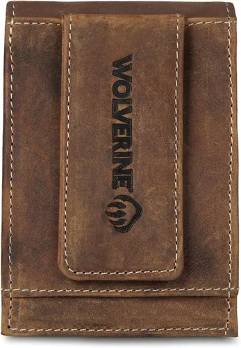 Vista 13 de WOLVERINE Men's Slim Wallet Money Clip RFID Protection ID Window Leather Canvas