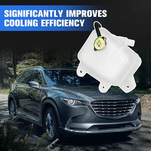 Vista 4 de Depósito del tanque de expansión del radiador de refrigerante CY01-15-350 con tapa compatible con Mazda CX-9 CX9 3.5L 3.7L 2007-2015, reemplazo