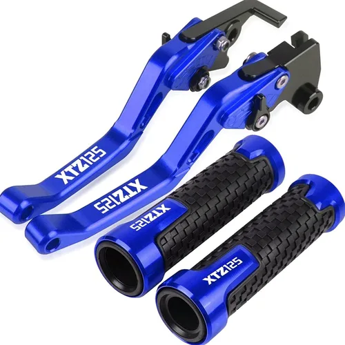 Vista 12 de Para Yamaha XTZ125 XTZ 125 2014 2015 Accesorios de carreras de motocicletas CNC freno embrague palancas manillar agarre mango mano Grips (Color : 1)