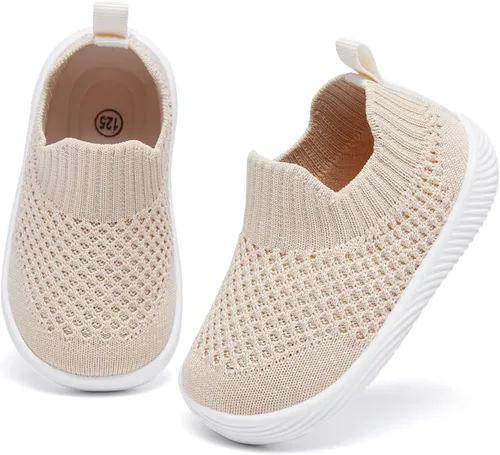 Vista 2 de MORENDL Zapatos de bebé para caminar para niños y niñas, zapatos de tenis antideslizantes para niños y niñas