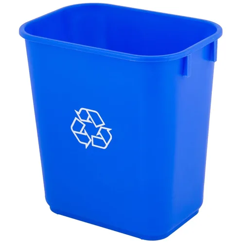 Vista 19 de Cubo de basura rectangular beige de 10 galones para restaurante, papelera comercial, papelera de plástico para oficina, cubo de basura para baño