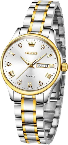 Vista 16 de OLEVS Womens Watches Stainless Steel Small Dress Fashion Luxury Watch Dorado