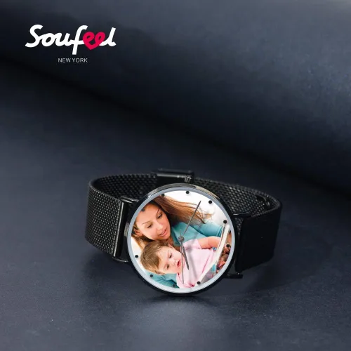 Vista 4 de Soufeel - Reloj de fotos personalizado para mujeres y hombres personalizados grabados relojes de pulsera personalizados de acero inoxidable regalo