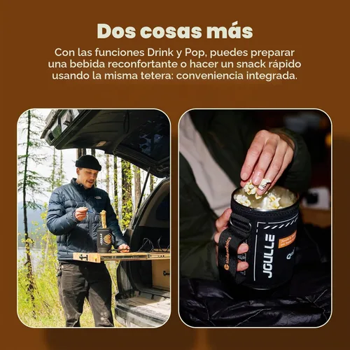 Vista 8 de STOKE VOLTAICS Cafetera Percoladora Eléctrica, Hervir Agua y Preparar Té 2-en-1, Cafetera de 3 Tazas, Kit de Té Portátil para Acampar, Viaje