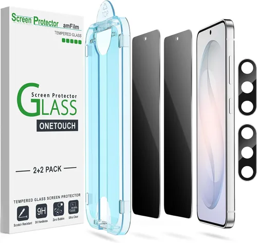 Vista 14 de amFilm Protector de pantalla de privacidad para Samsung Galaxy S22 0.18 oz de 6.1 pulgadas con 2 protectores de lente de cámara, antiespía