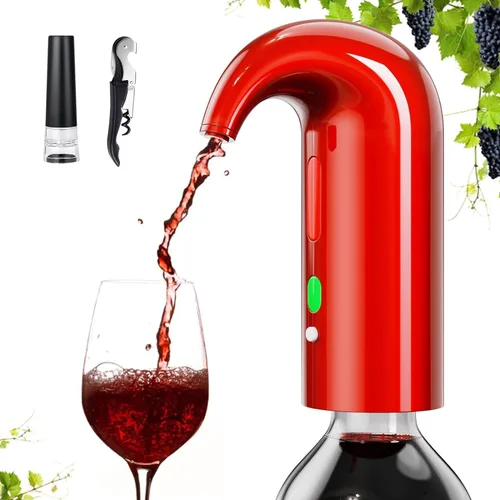 Vista 5 de Aireador eléctrico de vino, aireación de vino y decantador, dispensador de vino, vertedor de boquilla, accesorios de vino, regalos para amantes