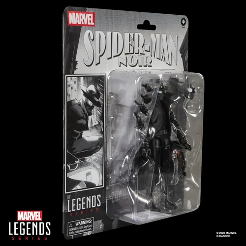 Vista 11 de Marvel Legends Series Spider-Man Noir, Retro Cardback Spider-Man Comics Figura de acción coleccionable de 6 pulgadas (exclusivo de Amazon)